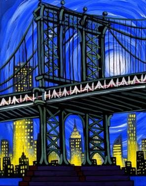 Midnight Manhattan Bridge - Paint and sip event at The Irish Exit in New York, NY - PaintNite.com
