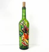 Fall Leaves Wine Bottle with Fairy Lights thumbnail