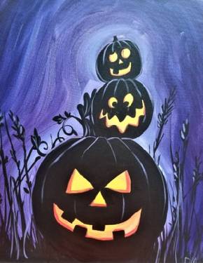GLOW in the DARK “Halloween Trio” — Painting