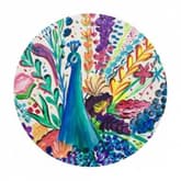Peacock Rainbow Bouquet - Round Painting thumbnail
