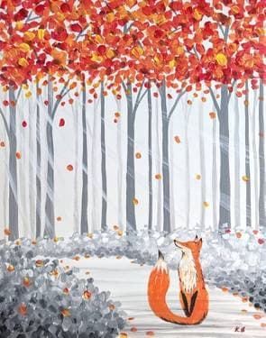 Fox In The Fall - Paint and sip event at Atelier d'Art Hadieh in Saint-Jean-sur-Richelieu, QC - PaintNite.com