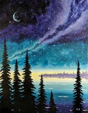 Twilight Galaxy Sky - Paint Nite event in Toronto , ON