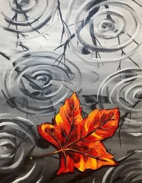 Rainy Autumn Leaf - Paint and sip event at Wasatch Brew Pub - Sugarhouse in Salt Lake City, UT - PaintNite.com