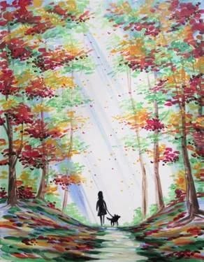 Fall Morning Walk — Painting