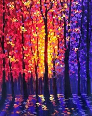 Shimmering Forest - Paint and sip event at Pizza Rustica in Toronto, ON - PaintNite.com
