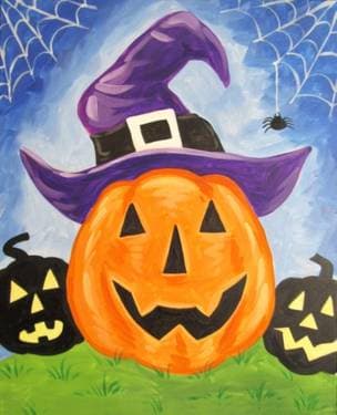 Witchy Pumpkin - Paint and sip event at Barleycorn's Brewhouse in Wilder, KY - PaintNite.com