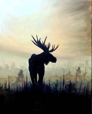 Paint Nite @Moose Orleans FRIDAYS: Misty Morning Moose — Painting