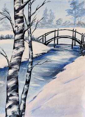 Winter at Rivers Edge - Paint Nite event in Moline, IL