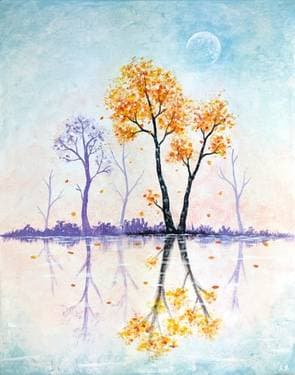 Autumn's Last Moonrise - Paint Nite event in Murray , UT