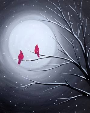 Cardinal Moon - Paint Nite event in Toronto, ON