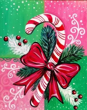 Christmas Candy Cane Ornament - Paint Nite event in Pierrefonds, QC