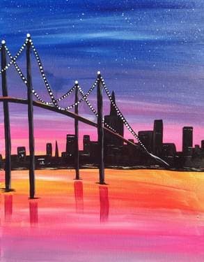 City Lights II - Paint and sip event at Four Crowns Restaurant in Winnipeg, MB - PaintNite.com
