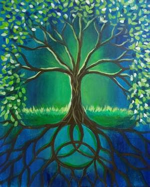 Celtic Trinity Tree - Paint and sip event at 5ive Cities Brewing in Bettendorf, IA - PaintNite.com