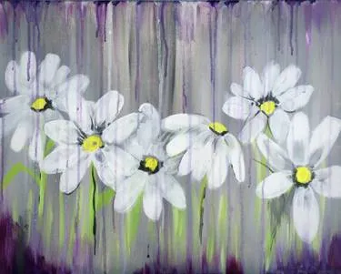 Spring Showers Bring Daisy Flowers at Café Olé Restaurant & Cantina | Boise Towne Square — Painting