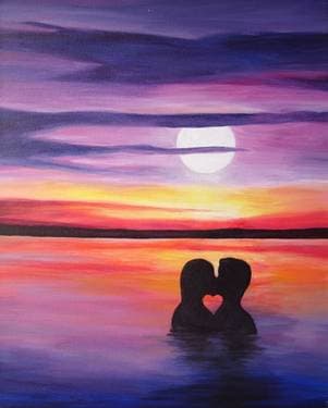 Swimming in Romance - Paint Nite event in KENWOOD, CA