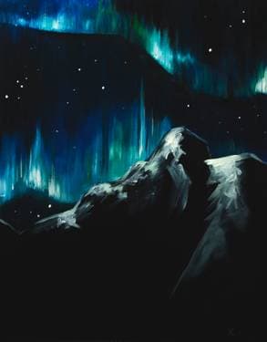 Dancing Along The Teal Colored Sky - Paint and sip event at Old Spaghetti Factory in Duarte, CA - PaintNite.com