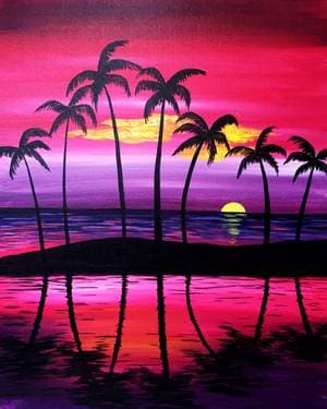 Purple Serenity - Paint and sip event at The Trop Bar and Grill in Calgary, AB - PaintNite.com