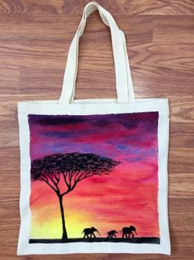 Elephants On Parade Tote Bag - Paint Nite event in Regina, SK