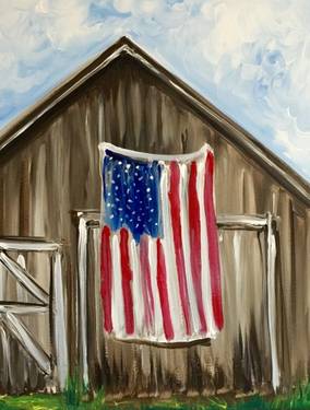 American Barn - Flag Day — Painting