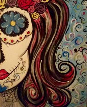 Flower Skull Beauty at Wild Wing Woodside Square — Painting