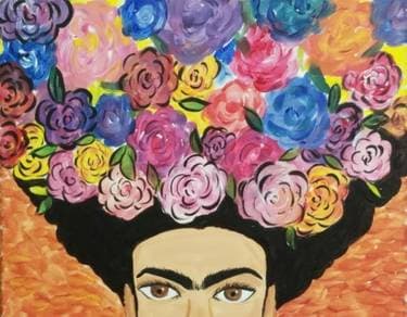 Flores de Frida - Paint and sip event at Coral Tree Cafe Encino in Encino, CA - PaintNite.com