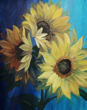 Sunflowers in Bloom — Painting
