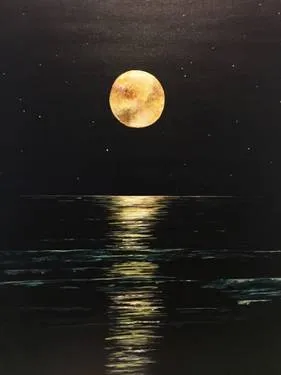 Golden Moon in Ahwatukee — Painting