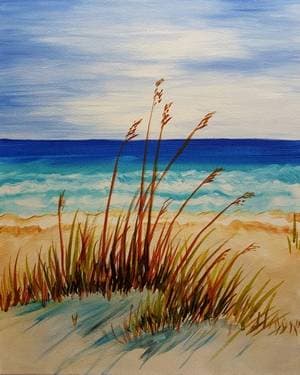 Peaceful Beach Afternoon - Paint and sip event at Broadway Bar and Grill Portobello in Ottawa, ON - PaintNite.com