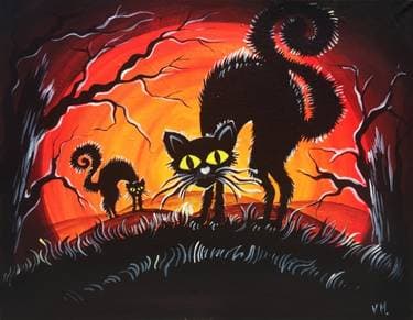 Halloween Cats - Paint and sip event at St. Louis Bar & Grill Peterborough in Peterborough, ON - PaintNite.com