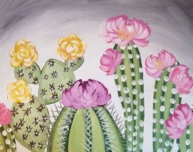 Cactus Family - Paint and sip event at Logan's Roadhouse Chico in Chico, CA - PaintNite.com