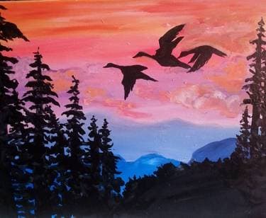 A Canadian Journey - Paint and sip event at Boston Pizza West Springs in Calgary, AB - PaintNite.com