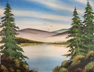 Happy Little Trees - Paint and sip event at Boston Pizza Seton in Calgary, AB - PaintNite.com