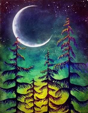 Midnight Moonlight - Paint and sip event at Notre-boeuf-de-grace in Laval, QC - PaintNite.com