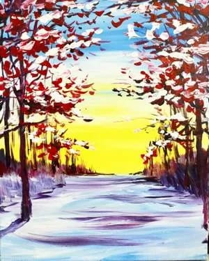 Early Snow II at Fox and Fiddle - Danforth — Painting