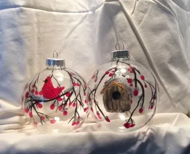 Winter Cardinal Tree Ornaments at Amici Copy — Painting