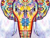 Rainbow the Boho Elephant Partner Painting thumbnail