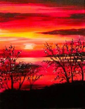 Sunset Fire III at Freeman's Little New York - Fairview — Painting