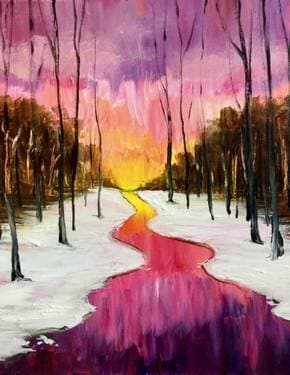 Winter's Cold Beauty - Paint Nite event in Airdrie, AB