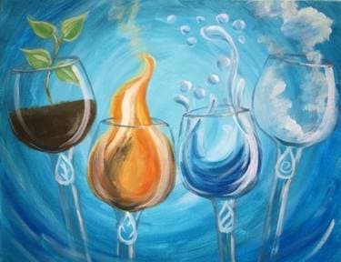 Drink In The Elements - Paint and sip event at Mio Vino in Deer park, OH - PaintNite.com