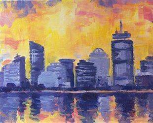 Abstract Boston Reflection - Paint and sip event at Top Mix Bar & Kitchen Cambridge in CAMBRIDGE, MA - PaintNite.com