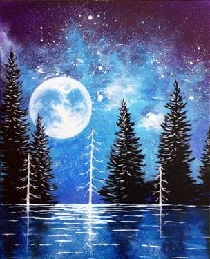 Moonrise Lake - Paint Nite event in Mississauga, ON