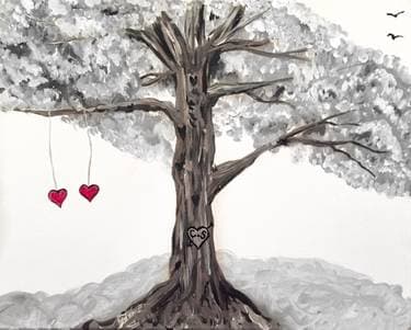The Sweetheart Tree - Paint and sip event at Mimi's Cafe (Tustin) in Tustin, CA - PaintNite.com