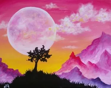 Moonlit Mountains II at Freeman's Little New York - Fairview — Painting