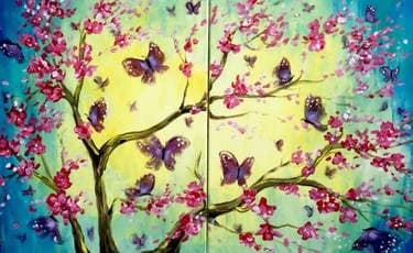 All a Flutter Partner Painting - Paint and sip event at Mossop's Social House in Toronto , ON - PaintNite.com