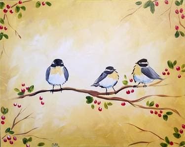 Chickadees Three - Paint and sip event at The Twin Otter Pub in Edmonton, AB - PaintNite.com