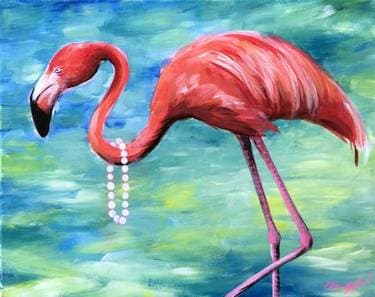 Shrimping in Pearls - Paint and sip event at Mountain Mike's Pizza in Napa, CA - PaintNite.com