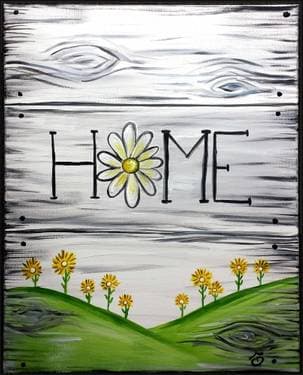 Home Flower Sign - Paint and sip event at Memorie Maker Cafe & Event in Florence, KY - PaintNite.com