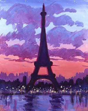 Eiffel Sunset - Paint and sip event at Aloft Boston Seaport District in Boston, MA - PaintNite.com