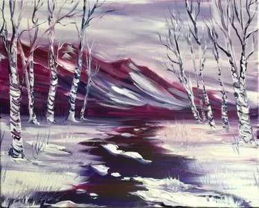 Springtime Thaw in the Mountains — Painting