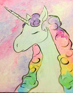 Rainbow Unicorn II - Paint Nite event in Mississauga, ON